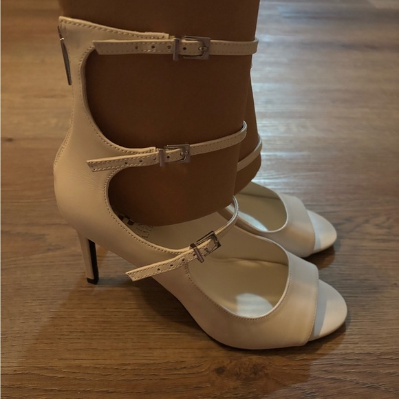 Vince Camuto Cream Strappy Heels - Picture 2 of 6